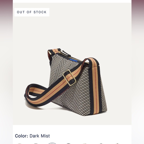 Rothy’s The Casual Crossbody in Dark Mist Stylish Chevron Patterned Shoulder Bag - Picture 12 of 16